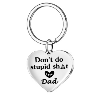 Amazon Cross-border Hot Sculpture Stainless Steel Keychain Mother's Day Father's Day Commemorative Gift Jewelry Pendant