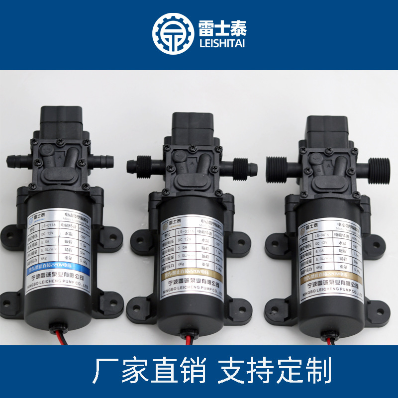 Leishitai electric Mini 60W diaphragm pump self-priming pump agricultural spray pump household appliance cleaning DC small water pump 12V