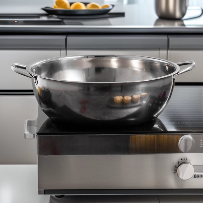 Double-Handle Clear Soup Hot Pot Thickened Soup Pot Basin for Home Use, Stainless Steel Flat Bottom, Large Diameter, Compatible with Induction Cookers, Soup Steamer