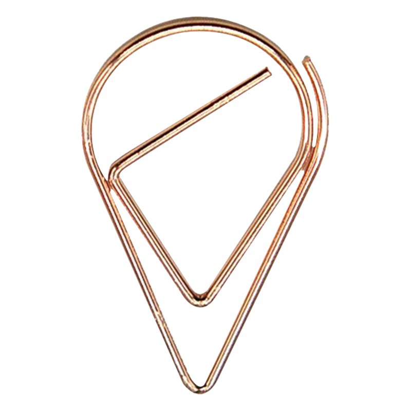 Fresco simple gota de agua forma clip de papel lindo metal marcador clip de papel suministros de oficina diario decoración papelería