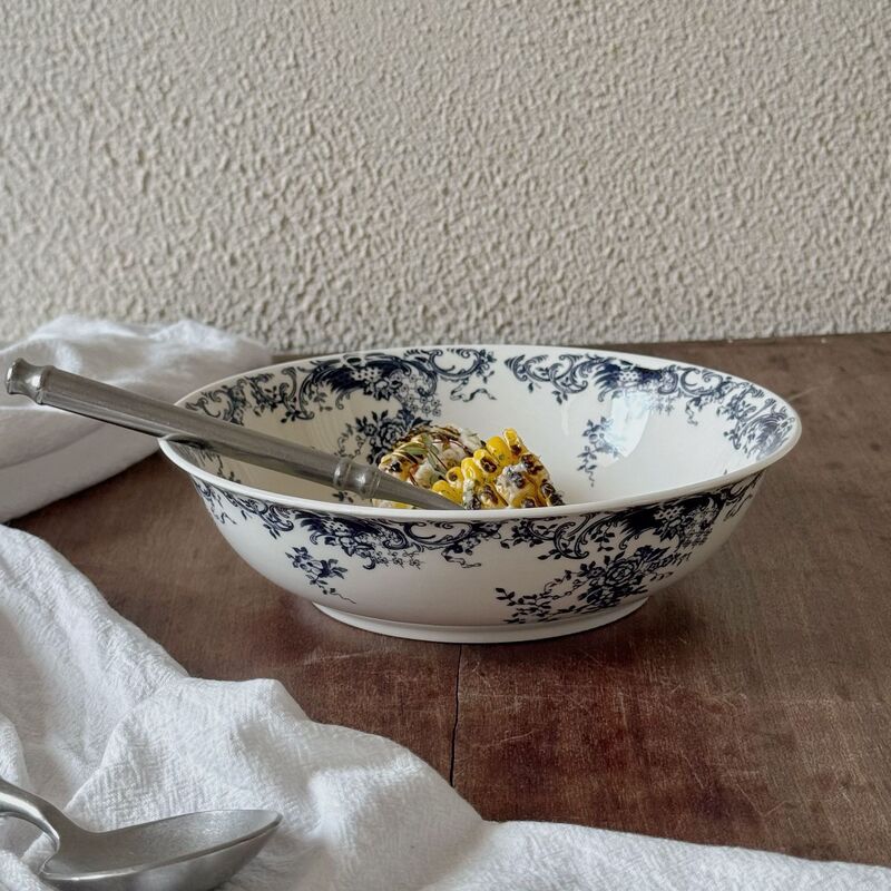 French Retro Pattern Ceramic Bowl Noodle Bowl Fruit Salad Bowl Yogurt Bowl Rice Rice Bowl Light Food Bowl Household Plate French Retro Pattern Ceramic Bowl Noodle Bowl Fruit Salad Bowl Yogurt Bowl Rice Rice Bowl Light Food Bowl Household Plate