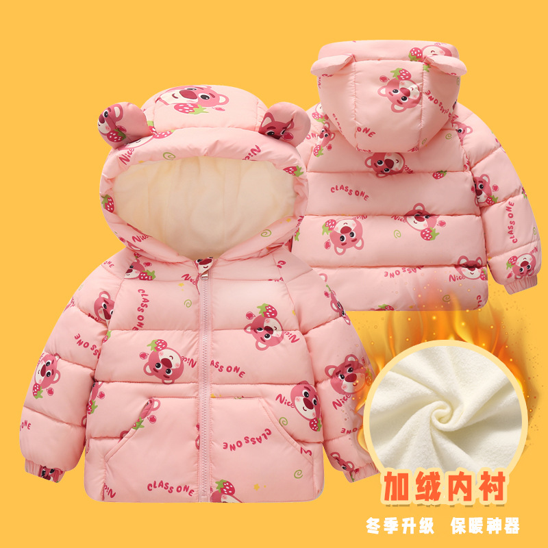 872 Comercio exterior transfronterizo otoño e invierno ropa de algodón para niños más ropa de algodón de terciopelo ropa para niños ropa de algodón para bebés y niños, abrigos de algodón para bebés para niños y niñas