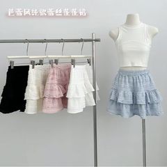 クロスボーダー春と夏のバレエスタイルのソフトガール甘いレースデザインケーキスタイルニッチふわふわスカート