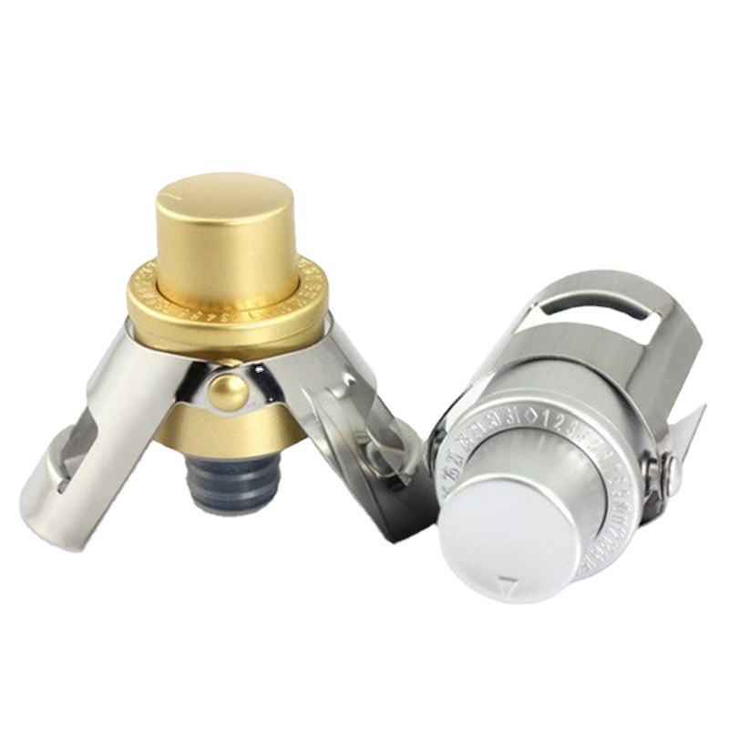 现货厂家直销不锈钢香槟酒塞红酒葡萄酒塞抽真空保鲜双耳香槟塞|ru