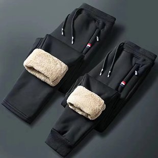 Мужские демисезонные бархатные удерживающие тепло штаны, утепленные повседневные брюки, большой размер