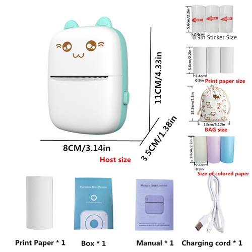 Xunchen HD Error-Proof Printer: Compact, Cute Photo Maker—The Affordable Student Homework Helper!