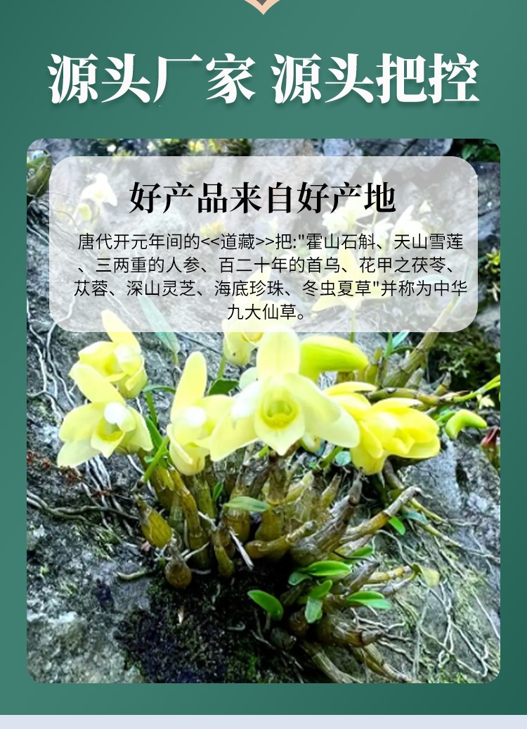 Huoshan Tie Pi Shi Hu Freeze-Dried Dendrobium Powder 100g Instant Drink Mix key features