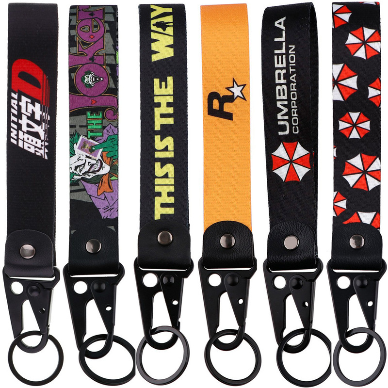 American Tv Series Biohazard Core Protective Umbrella Eagle Beak Keychain Pendant Clown R Star Keychain Leather Metal Pendant