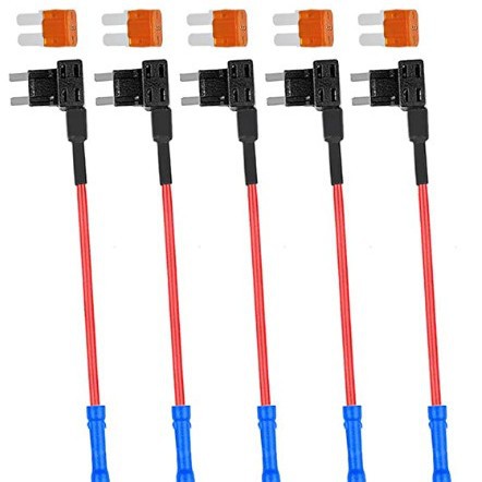 5PCS汽车窄脚附加电路保险丝接头5A迷你ATM APM刀片保险取电座