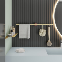 Bathroom towel bar punch-free bathroom space aluminum towel bar Internet celebrity minimalist light luxury single-pole hanging towel rack