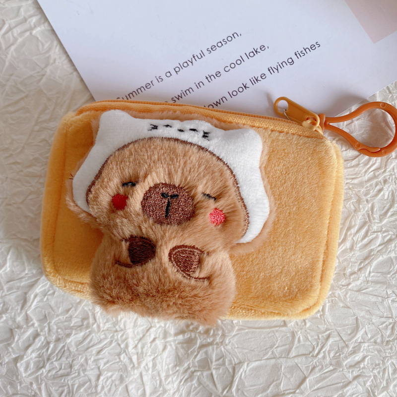新品ラウンド可爱いカピバラぬいぐるみ小銭入れカピバラバッグストラップ男女収納非ギシギシ呼び金|undefined