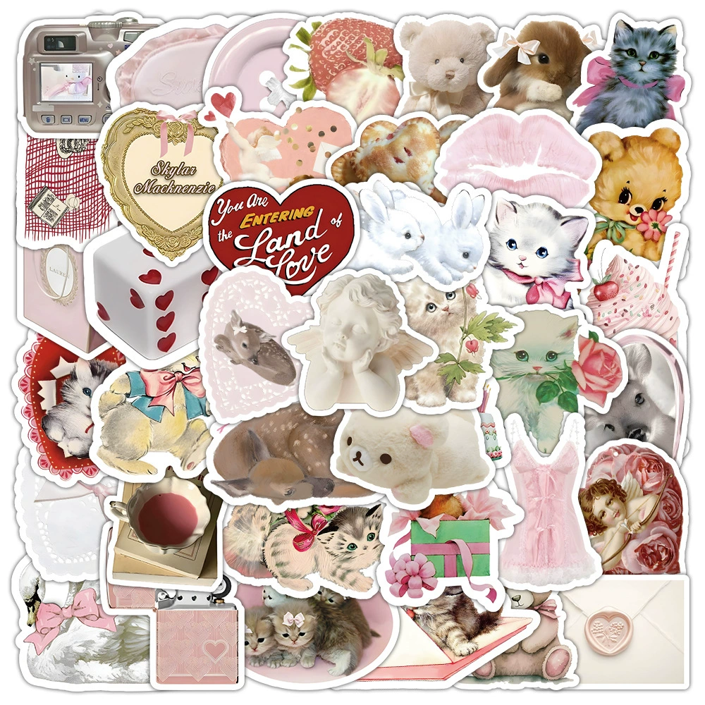 Sticker Pack, multi-design aesthetic stickers, 8×8 cm high-quality sheets, assorted counts 60–103 pcs
