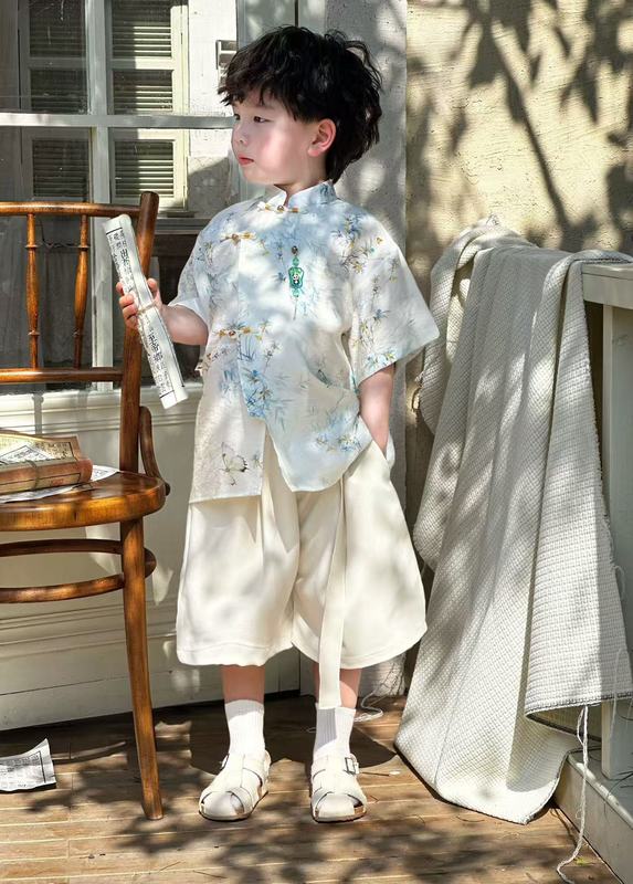男の子の夏の半袖シャツ韓国スタイルルーズベビーファッショナブルなチェック柄ショートパンツカジュアル子供服ドロップシッピングトレンディなスタイル|undefined
