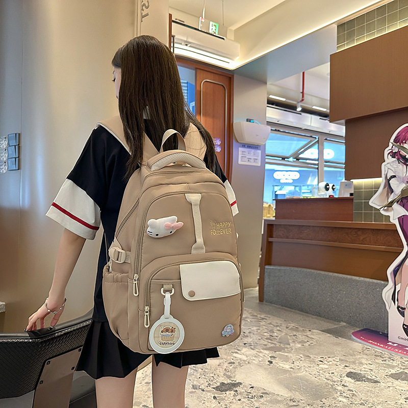 Mochila escolar para estudiantes de primaria, nueva ropa ligera para mujeres, mochila para estudiantes de secundaria para niñas, mochila escolar de gran capacidad para estudiantes de secundaria en el campus