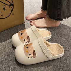 可爱kt猫棉拖鞋女冬季2025新款加绒保暖防滑防水室内外穿包头拖鞋