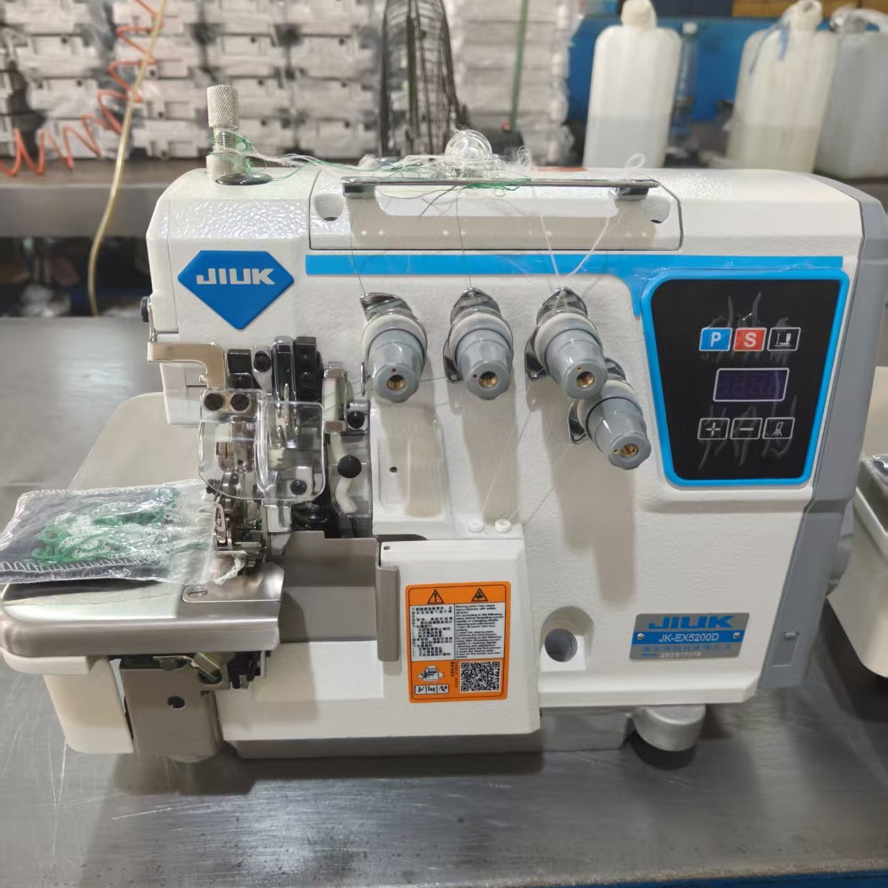 Máquina de coser overlock de puntada fina-mediana-gruesa, modelo Jack EX, máquina de coser industrial con función de cierre de bordes, equipo de costura multifuncional