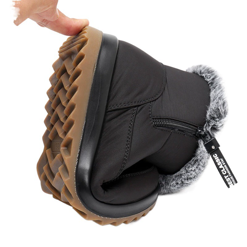 22 зимние сапоги из хлопка с говяжьим низом, короткие сапоги из нескользящей непромокаемой ткани, толстые теплые сапоги на флисовой подкладке, поколение волос