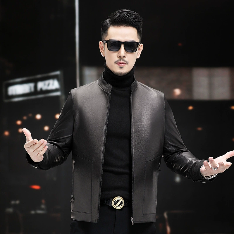 Jacket for leisure, genuine leather