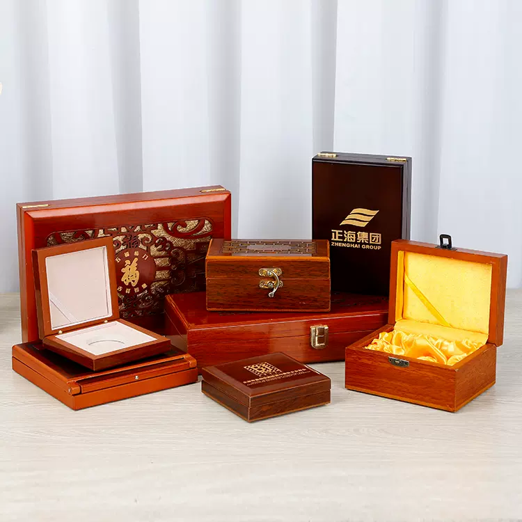 复古翻盖木质礼盒古玩瓷器礼品盒烤漆木盒方形木质展示收纳盒批发