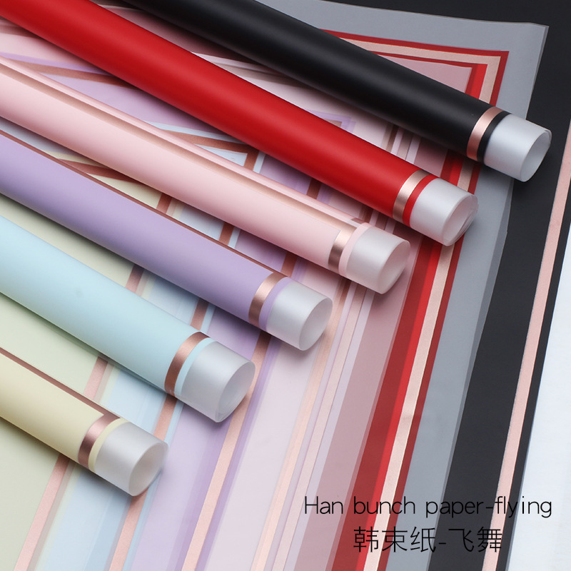Huaxi transfronterizo Han Bundle de papel volador de película de gel de envoltura de flores impermeable florista suministros de flores papel de envoltura de ramo