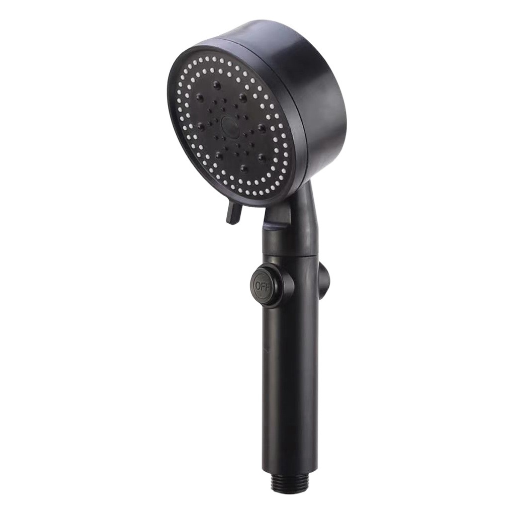 Negro rociador de cinco engranajes boquilla de ducha presurizada multifuncional de cinco engranajes