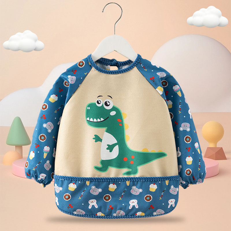 Baby Langarm Wasserdichter Essschürze Wendbare Anti-Klecks-Schürze für Kleinkinder_voghion.com