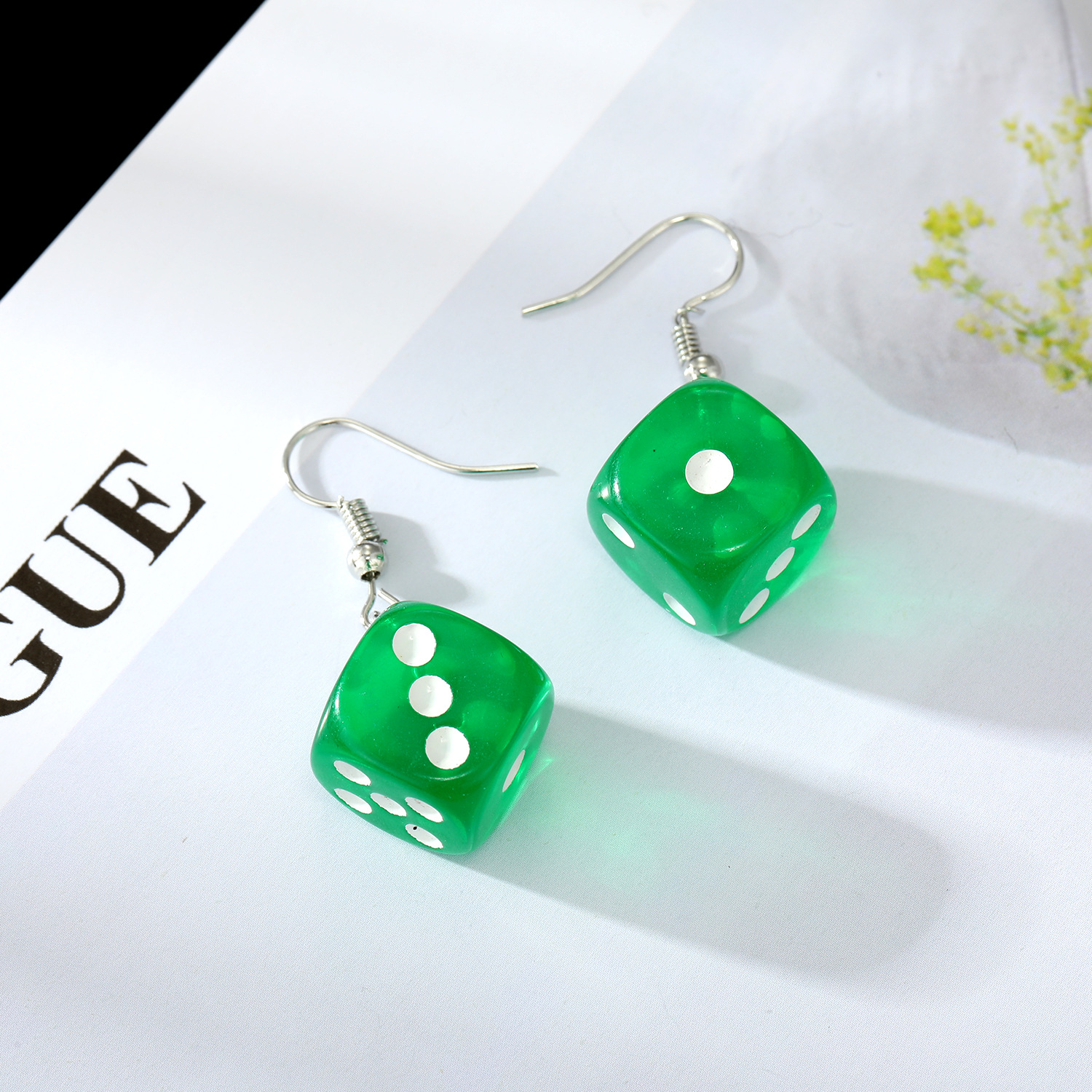 Fashion Ornament New Dice Resin Earrings display picture 6