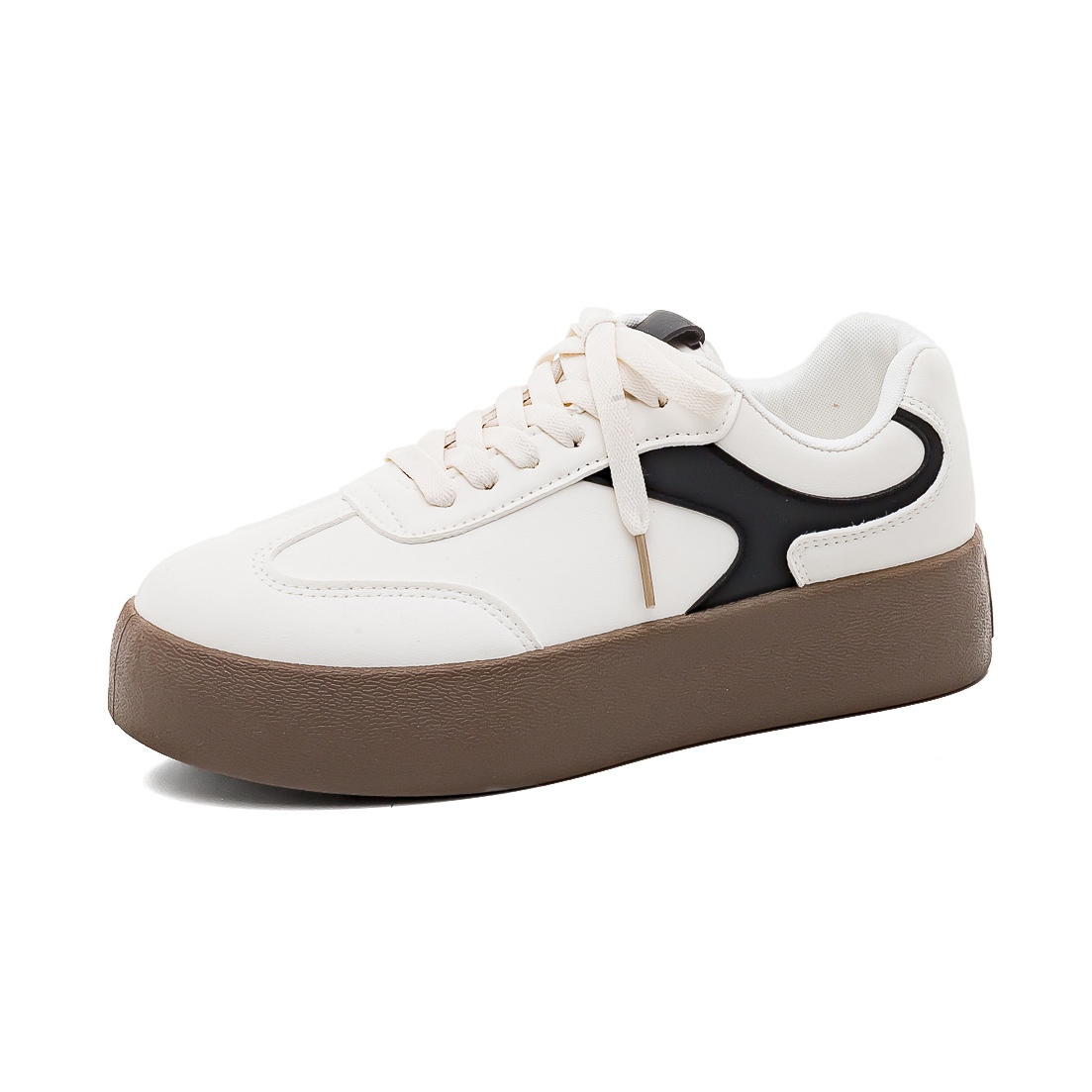 Zapatos blancos de suela gruesa para mujeres primavera nuevo retro multifacé zapatos de entrenamiento de moda para hombres y mujeres zapatos de skate casuales F8871 image 6