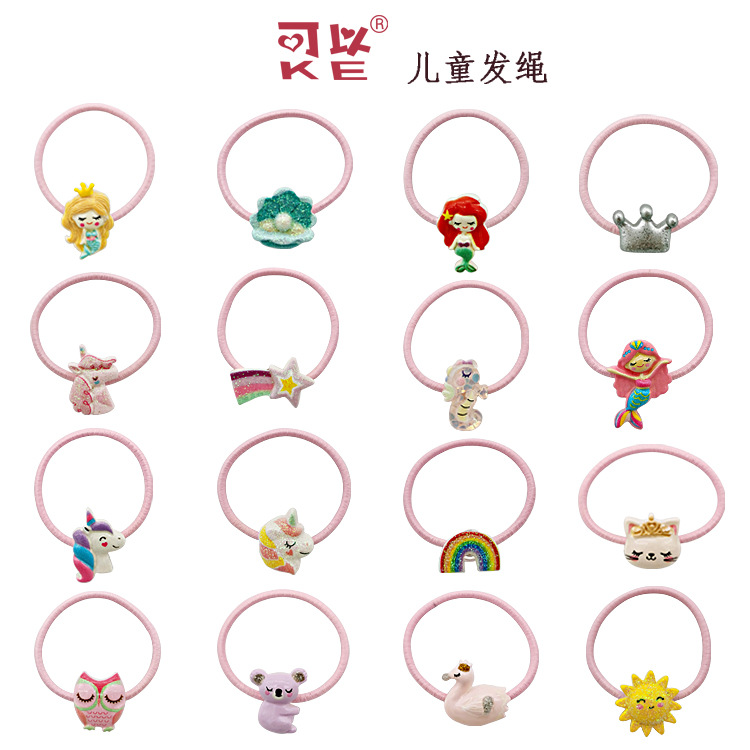 【可以】外贸儿童卡通发绳不伤发发圈婴幼儿皮筋头绳儿童卡通发绳