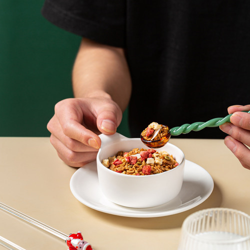 Korean style ins cute candy series colored glass spoon coffee stirring spoon spiral twist glass spoon