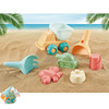 Beach sand from soft rubber play in water, tools set, Amazon, hourglass