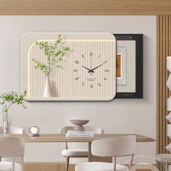 北欧クリームスタイルの緑の植物メーターボックス装飾絵画時計付き遮断配電ボックスカバーレストラン弱電流ボックス吊り絵画