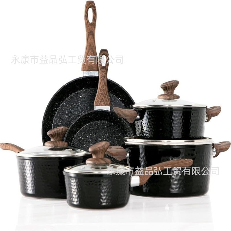 Set pot juego de wok antiadherente de piedra médica para comercio exterior transfronterizo