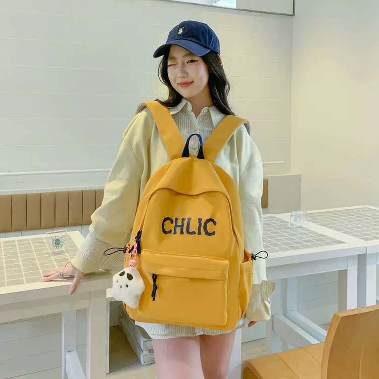 书包日系ins高颜值简约轻便休闲大容量百搭初高中大学生双肩背包
