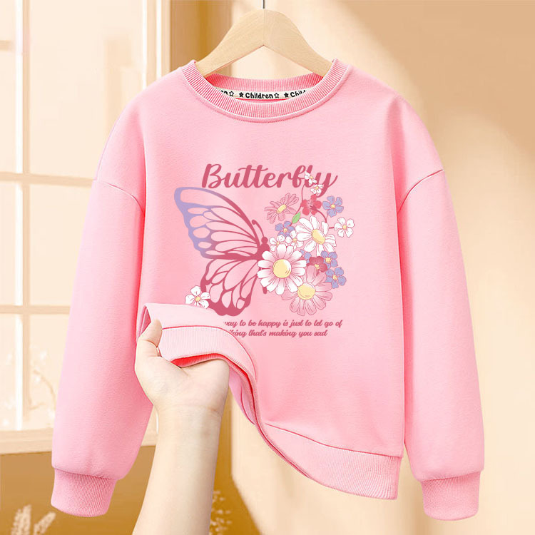 Girls' Sweatshirt Autumn 2025 New Style, Inner Layer, Base Layer, Children's Spring and Autumn Sports Top, Trendy Autumn Clothing