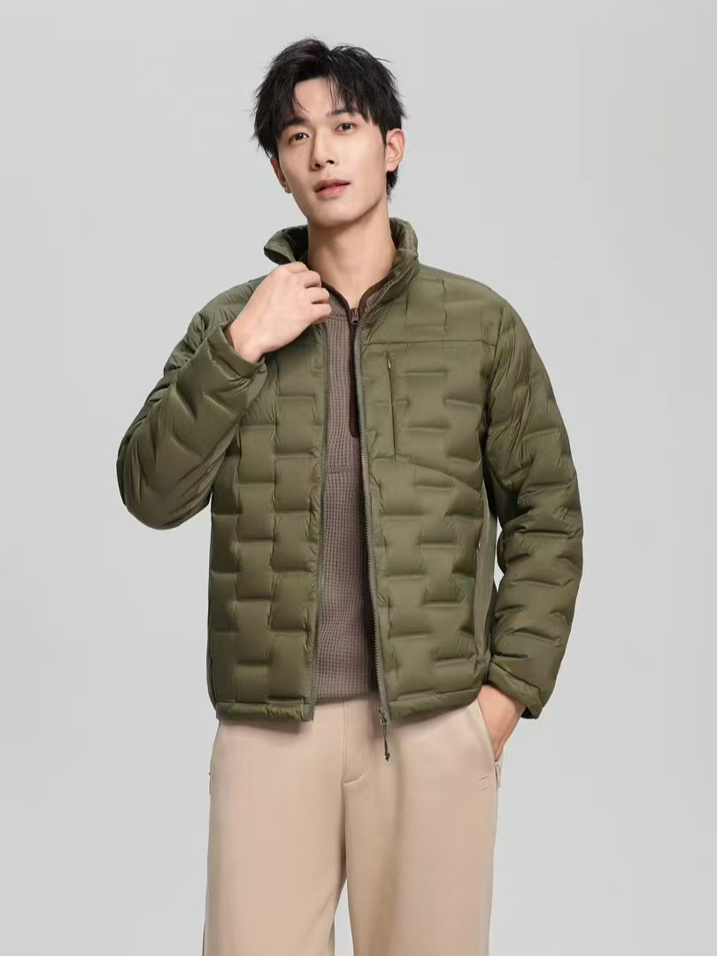 Chaqueta de plumón ligera para hombres 90 vello otoño y invierno nuevo estilo casual versátil ligero de cuello vertical chaleco de calentamiento de goma prensada chaqueta