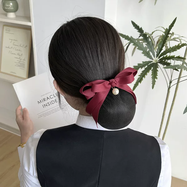 Nurse hairnet for women, professional headwear for flight attendants and bank employees, hotel work bow hairnet, hair accessory, 2026 new model