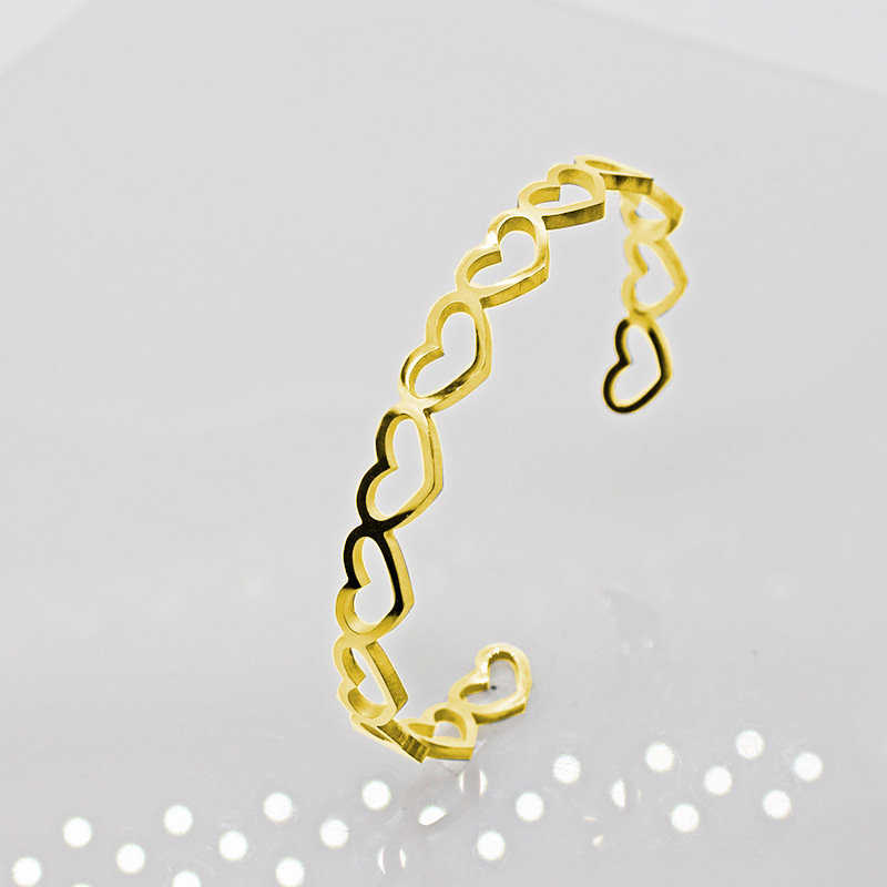 Fashion Heart Shape Stainless Steel Plating Bangle