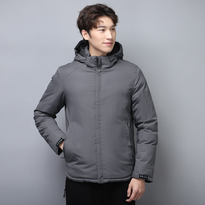 El comercio exterior de algodón acolchado abrigo de los Hombres Nuevo abrigo de invierno desmontable sombrero suelto abajo abrigo de algodón acolchado de doble cara engrosada más tamaño de la capa