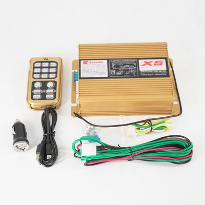 12V Car-Mounted X5 Wireless Remote Control Alarm 200W Loudspeaker Host with Multiple Sound Effects, Universal Modification (Car horn/tweeter) - 12v-x5-200w-single-host