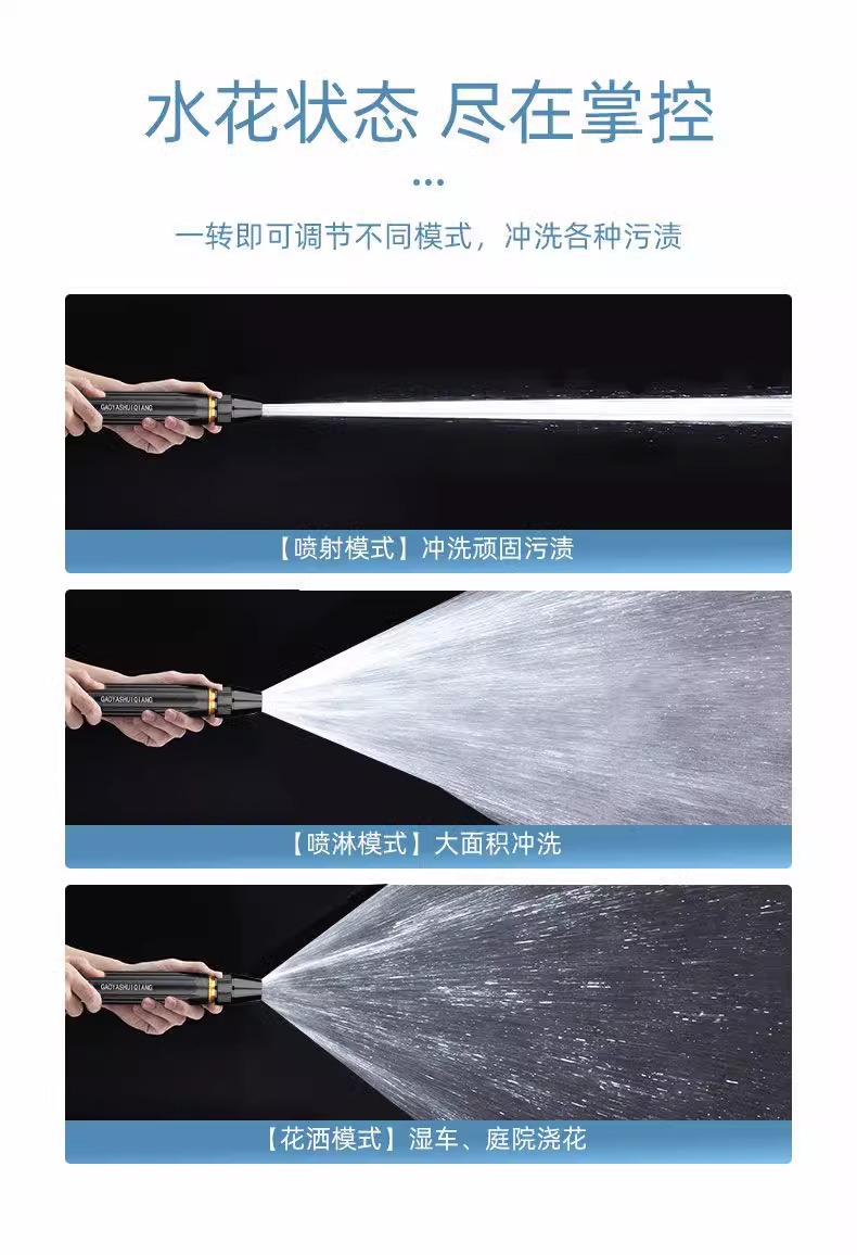 Car Wash Water Gun Nozzle, High-Pressure Water Gun for Home Use, Special Hose for Washing, Watering Flowers, and Watering Vegetables, Powerful Booster Hose Nozzle