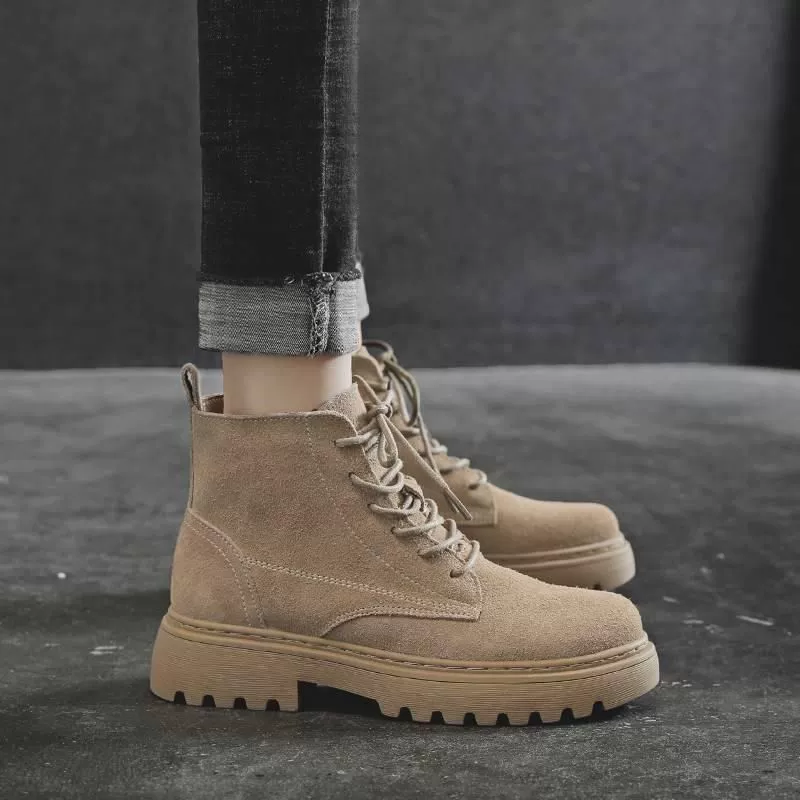 Ботинки Martin, женские зимние новые зимние сапоги в британском стиле с матовой толстой подошвой, 2023, женские короткие сапоги с огнем