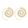 Round spiral, retro earrings with gears heart shaped, European style, wholesale