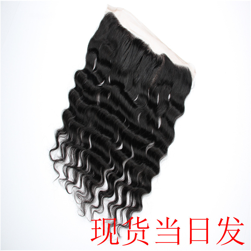 Brazilian Real Hair Shun Hair Block 13x 4 lace Front Accessories deep wave lace frontal