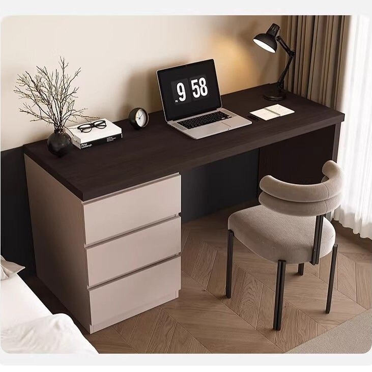 Desk Against the Wall with Drawer Cabinet, Computer Desk, Two-In-One Home Office Desk for Living Room, Study, Bedroom