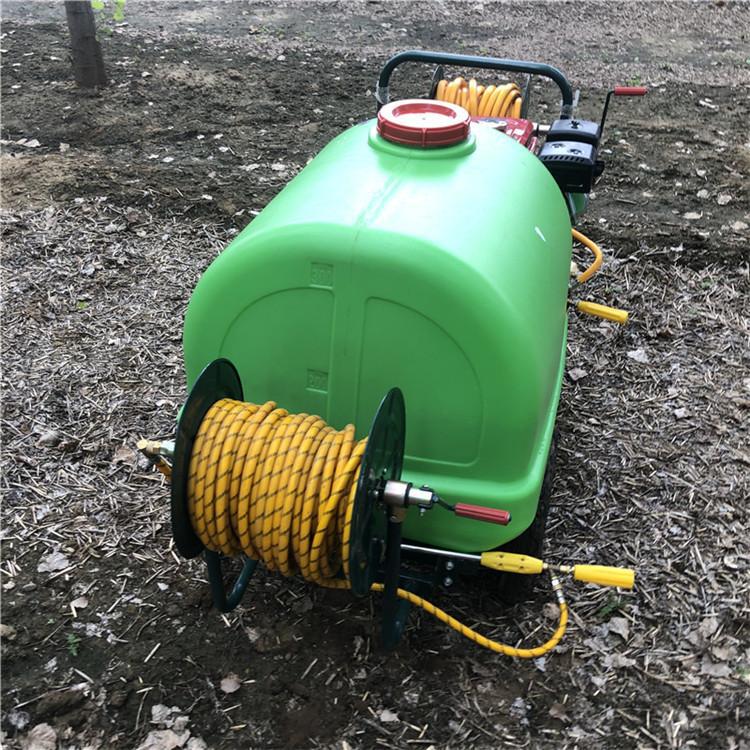 Máquina de pulverización de cuatro ruedas de empuje manual, rociador de insecticida de frutas y verduras, desinfección de alta elevación, depósito de accesorios de máquina de pulverización