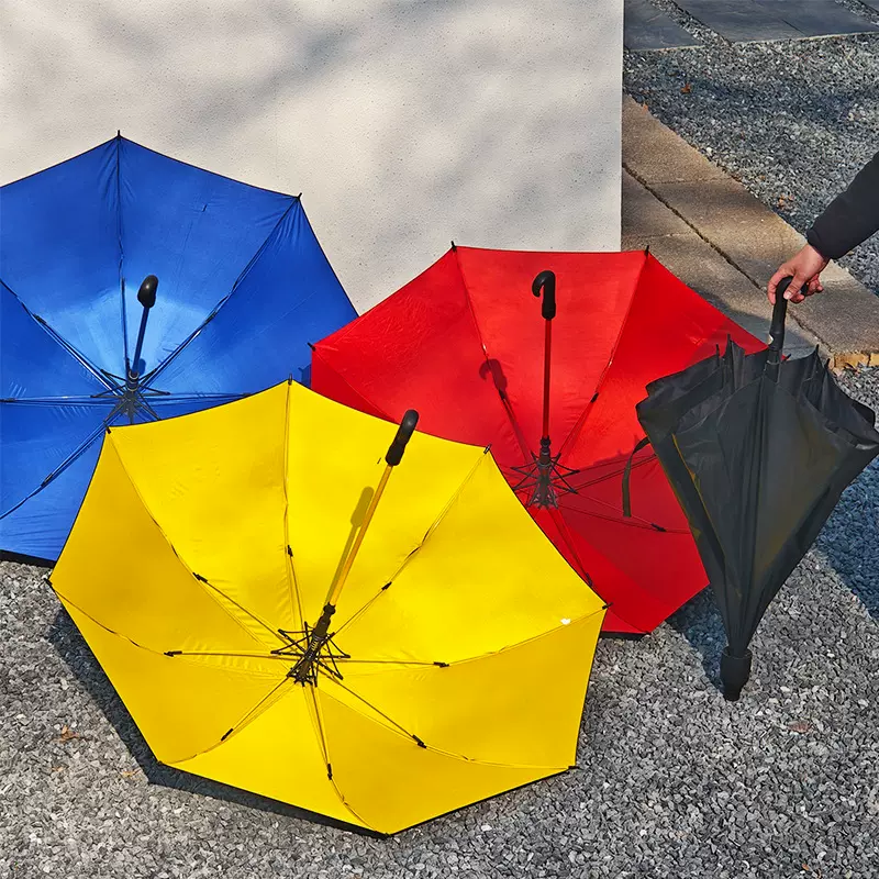 27寸高尔夫长柄自动伞加厚加大黑胶防晒遮阳伞晴雨两用广告伞批发