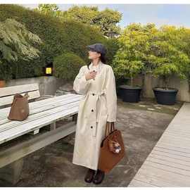 胖mm200斤大码风衣外套女中长款秋冬季新款英伦风大衣超好看韩系