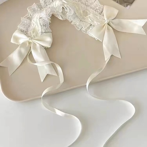 Lolita白色蕾丝蝴蝶结发带法式复古甜美宫廷风头饰新款lo娘发饰