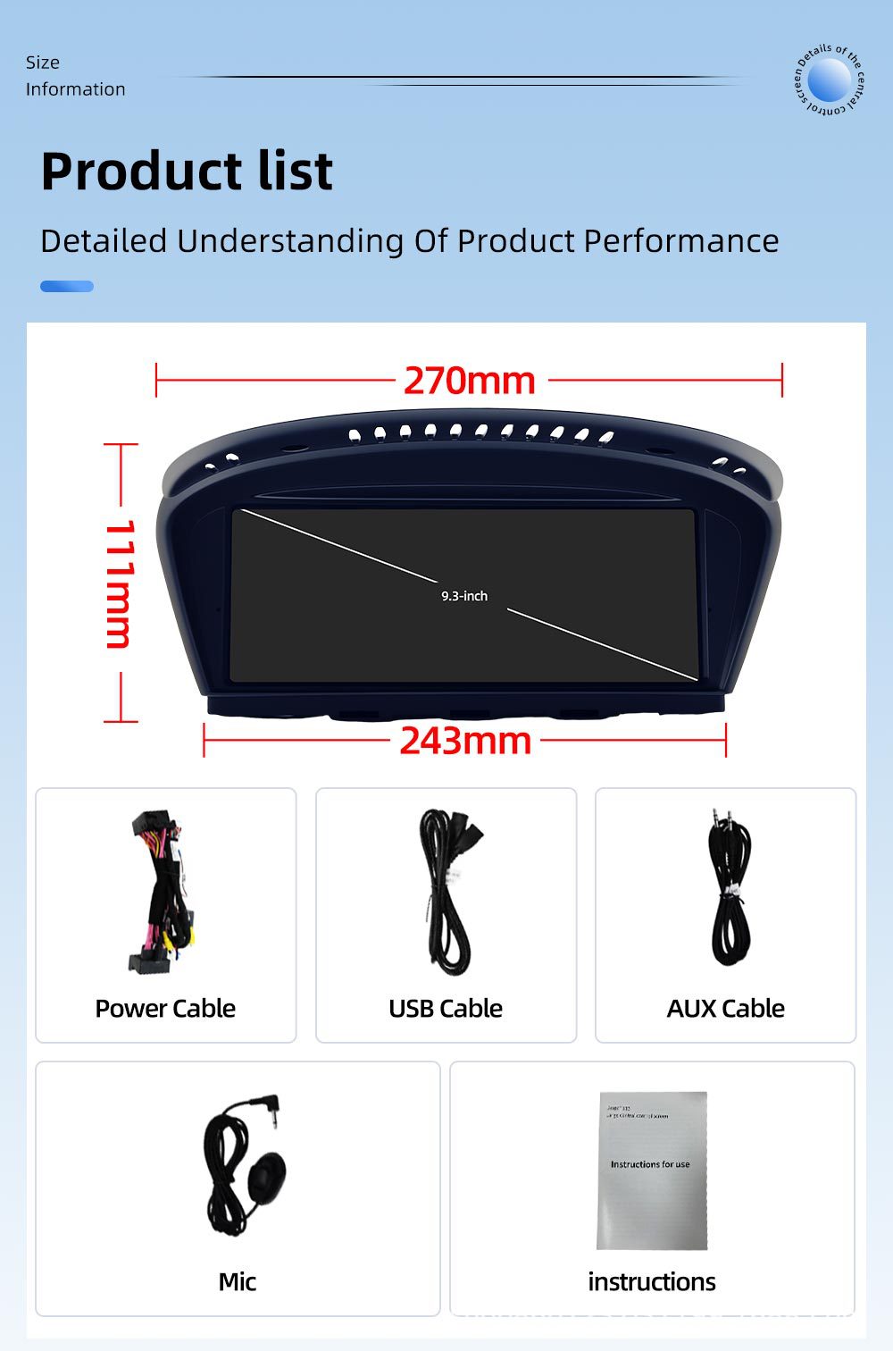 9.3inch Suitable for Bmw 5 Series E60 E90 Android Reversing Camera Car Navigation Gps All-In-One Device Carplay